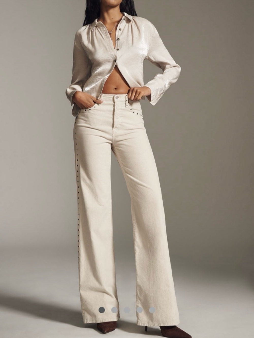 RE/DONE High-Rise Vintage Studded
Wide-Leg Jeans